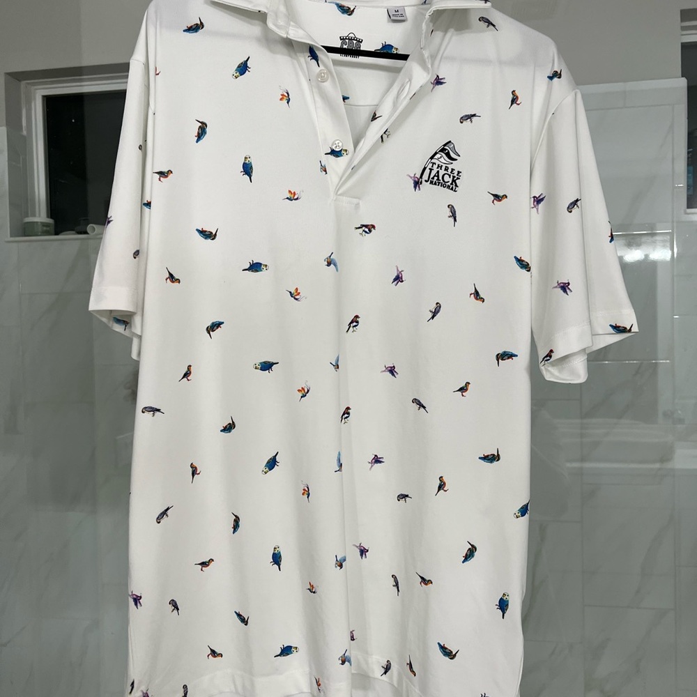 Club Pro Guy Golf Polo With Three Jack National Logo